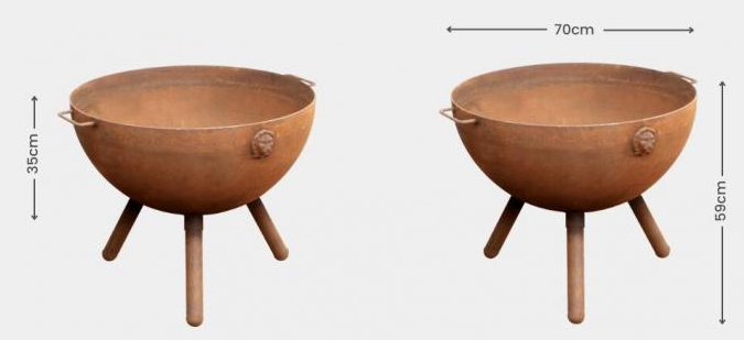 70cm Heater Charcoal Rustic Burner Cauldron Corten Stahlfeuer-Schüssel im Freien