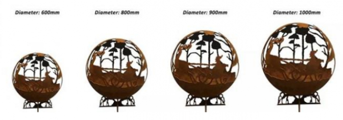 Hölzerner brennender Laser-Schnitt-Entwurf oxidierte schwalben-Kugel-Feuer-Grube Corten Stahl