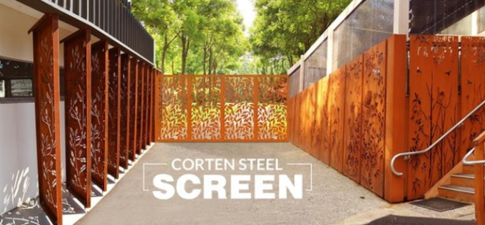 Korrosionsbeständigkeit verzweigt sich dekorativer Stahlschirm-Zaun Panels Corten 3mm