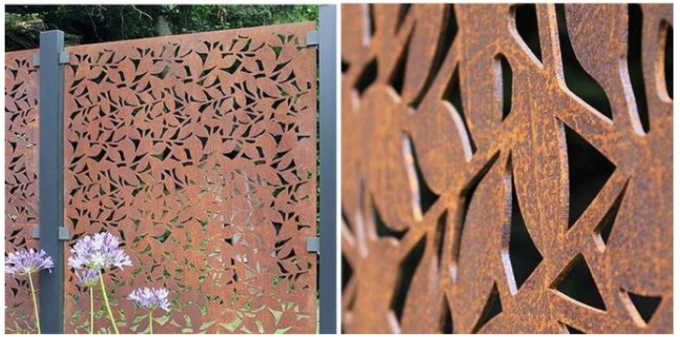Korrosionsbeständigkeit verzweigt sich dekorativer Stahlschirm-Zaun Panels Corten 3mm