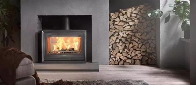 Innen-hölzerner brennender Ofen Heater Matt Black Freestanding Steel Fireplaces
