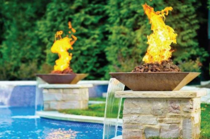 Dekorative Sierra Quadrat glatte Stahllöschwasser-Schüssel Corten für Pools