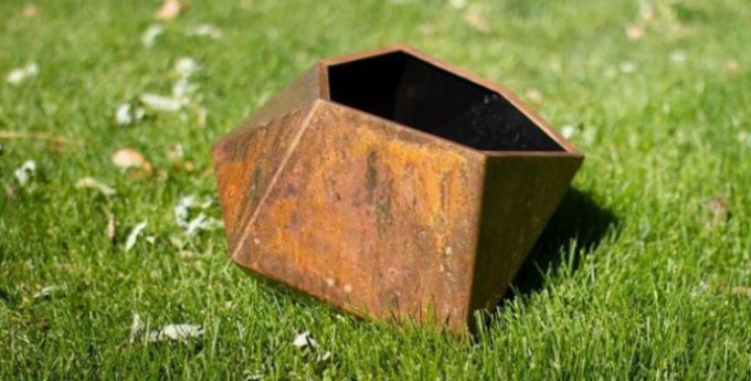 Große sechseckige Garten-Topf-Behälter Corten-Metallblumen-Pflanzer für Patios