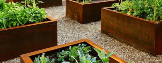 Garten-angehobenes Garten-Stahlbett bodenloser Metallgemüse-Pflanzer Corten