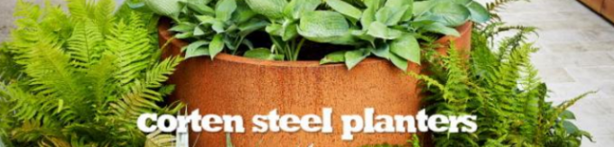 ZYLINDER-Garten-Töpfe dekorative Metallkreisblumen-Pflanzer Corten Stahl