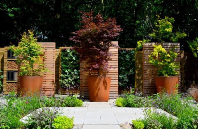 Konische Stahlpflanzer Garten-Metallblumen-Topf-sich verjüngende Zylinder Corten im Freien