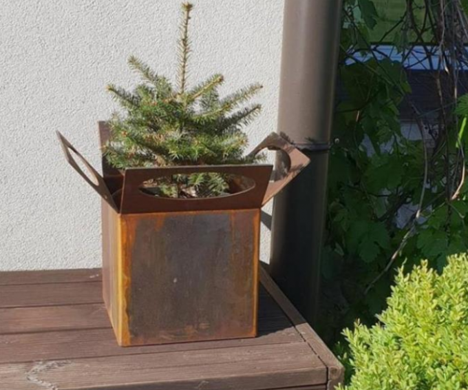 Natürlicher Rusty Color Smart Corten Steel-Blumen-Pflanzer-Topf mit Ablauflöchern