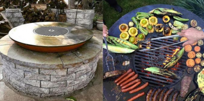 Moderner Entwurfs-Rusty Outdoor Charcoal-GRILL grillt GRILL Corten Stahl-Feuer-Schüssel-Grube