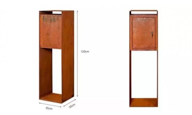 Stahlbriefkästen wasserdichter Metallpost-Kasten-Schlüssel-Verschluss im Freien Corten