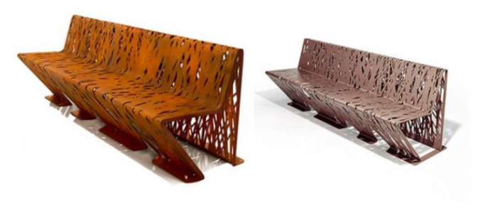 Spätester Entwurfs-Stadtmöbel Corten-Stahl kreuzte im Freien Bänke