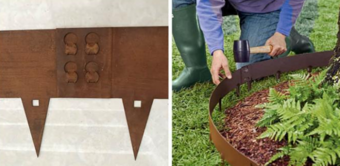 175cm Rusty Corten Garden Lawn Edging Metallgrenzrand für Garten Landscraping