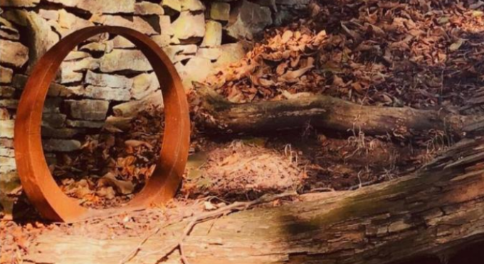 Stahlmond-Tor 210cm Durchmesser-einzigartiger Entwurf Corten für die Gartenlandschaftsgestaltung