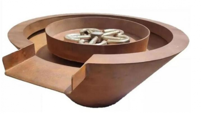 26 Zoll-Swimmingpool-dekoratives Runde Corten-Stahl-Feuer und Wasser-Schüssel