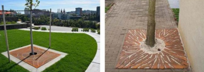 Besonders angefertigt verrostet asphaltieren Sie Stahlbaum-Gitter Corten für den dekorativen Garten