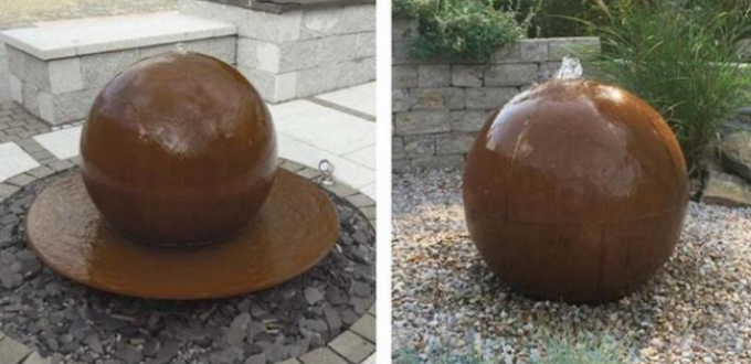 Kundengebundener Außendekorations-Bereich formte Rusty Corten Steel Water Feature