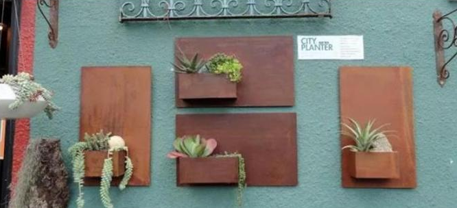 Stahlpflanzer-Kästen vertikaler Wandbehang Corten für Metallwand-Dekoration