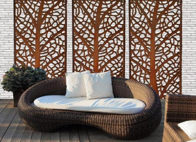 Metallskulptur-Wand im Freien Art Laser Cut Corten Steel täfelt