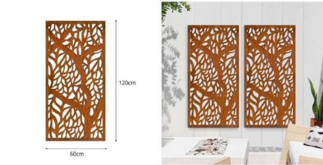 Metallskulptur-Wand im Freien Art Laser Cut Corten Steel täfelt
