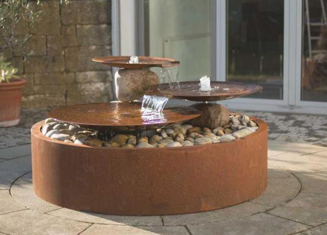 Dekoration große Stahlwasser-Schüssel Corten für Garten-Wasser-Eigenschaft