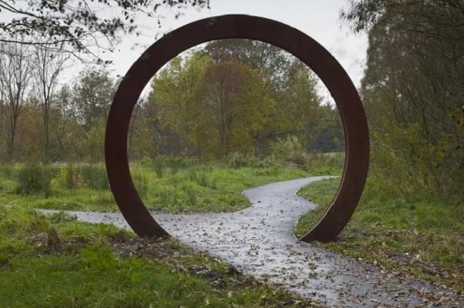 Stahlgarten Art Sculpture dekoratives großes Rost-Metallmond-Tor Corten