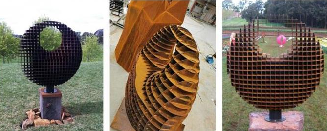 Rustikale moderne Zusammenfassungs-im Freien große Ring Corten Steel Metal Art-Skulptur