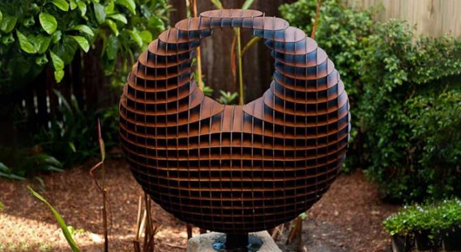 Rustikale moderne Zusammenfassungs-im Freien große Ring Corten Steel Metal Art-Skulptur