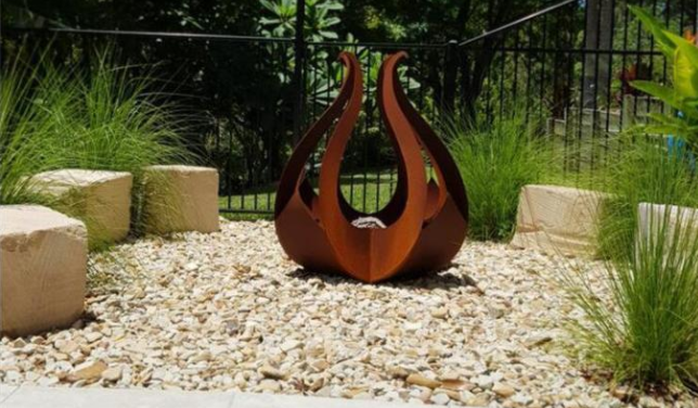Dekorative große Corten-Metallblumen-Pflanzer im Freien für Garten-Landschaft