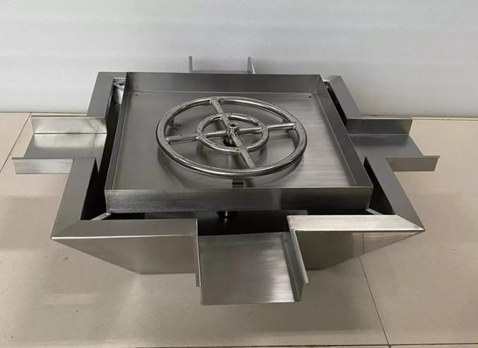 Dekorativer Edelstahl-Gas-Feuer-Schüssel-Wasser-Brunnen für Swimmingpool