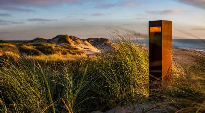Städtischer Rusty Bollard Lighting Corten Steel-Leuchtkasten mit Mehrfarben-LED