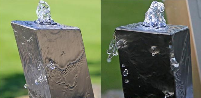 Allgemeine dekorative gebürstetes Endedelstahl-quadratische Spalten-Wasser-Eigenschaft