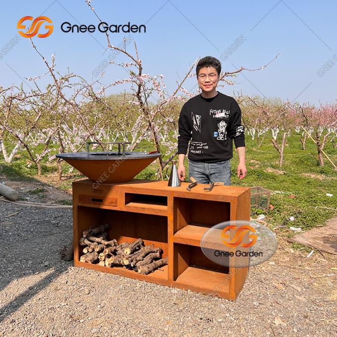 Einzigartige Grill-Holzkohle grillt Stahlgrill-Grill Corten für Küche im Freien