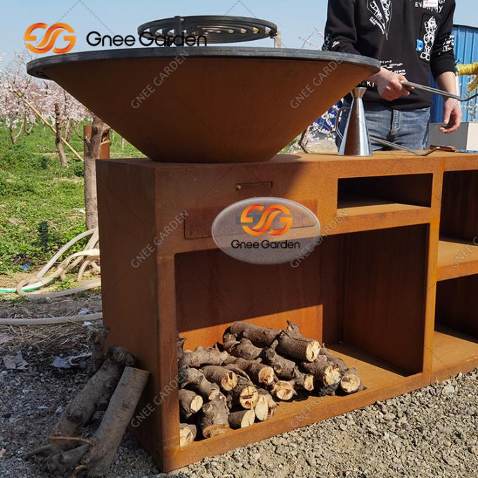 Einzigartige Grill-Holzkohle grillt Stahlgrill-Grill Corten für Küche im Freien
