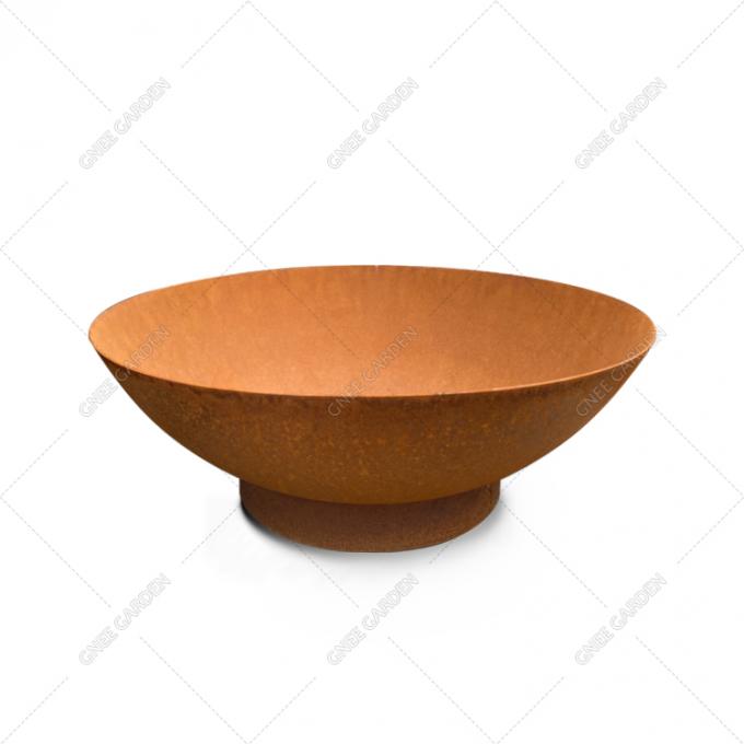 Garten-Schüssel Corten Messingarbeiter-Hinterhof-Patio Firepit hölzerne brennende Stahlfeuer-Grube im Freien