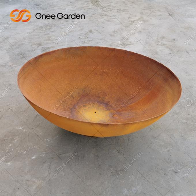 Garten-Schüssel Corten Messingarbeiter-Hinterhof-Patio Firepit hölzerne brennende Stahlfeuer-Grube im Freien