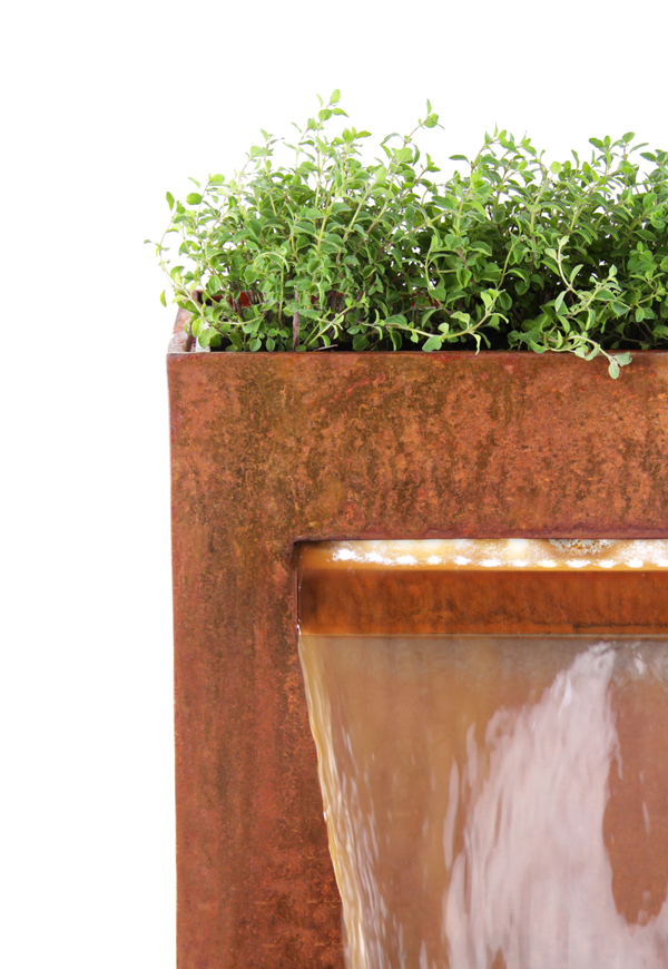 Kundengebundener moderner großer Wasser-Brunnen Corten-Stahl-Wasser-Brunnen im Freien