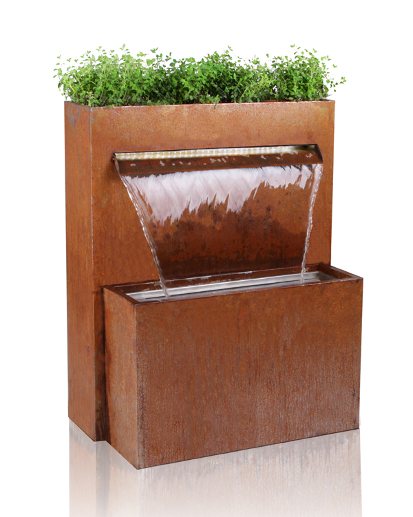 Kundengebundener moderner großer Wasser-Brunnen Corten-Stahl-Wasser-Brunnen im Freien