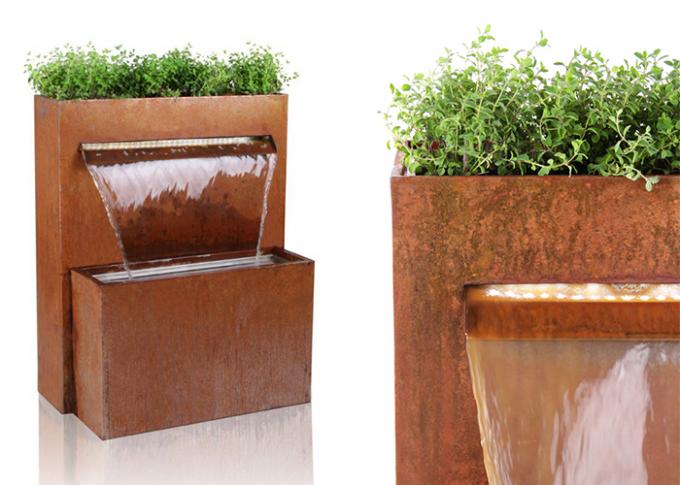 Kundengebundener moderner großer Wasser-Brunnen Corten-Stahl-Wasser-Brunnen im Freien