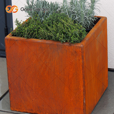 Stahlblumen-Kasten Rost-Metallhängende Wand-Pflanzer Corten