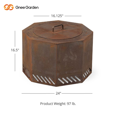 Stahlfeuer Pit Wood Burning Fire Table Warmfire Soems 100cm Corten