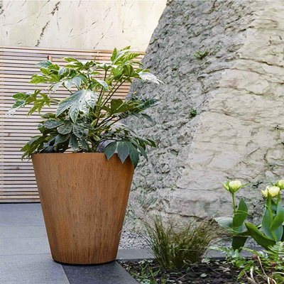 Pflanzer Soem-ODM Metallpackt im Freien, verrosteter Metallpflanzer Corten-Stahl ein