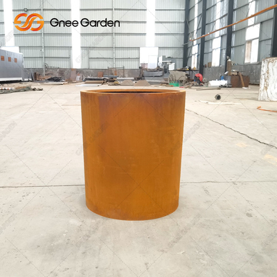 Blumen-Rusty Finish Round Corten Steel-Pflanzer für Garten