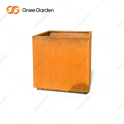 Quadratische Form Kubik-pflanzer-Metallblumen-Topf Corten Stahlfür Garten
