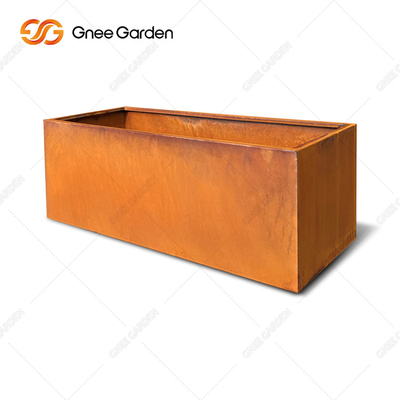Stahlpflanzer kundenspezifischer Metallstahlblumentopf-moderner Entwurfs-langer Kasten Corten