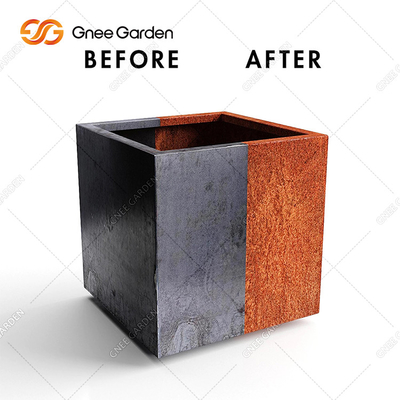 90*25*25cm geometrischer rechteckiger Metallpflanzer-Kasten Corten-Stahl
