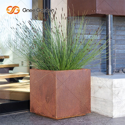 Stahlquadrat Rusty Planter Boxes Weather Resistant Corten für Blume