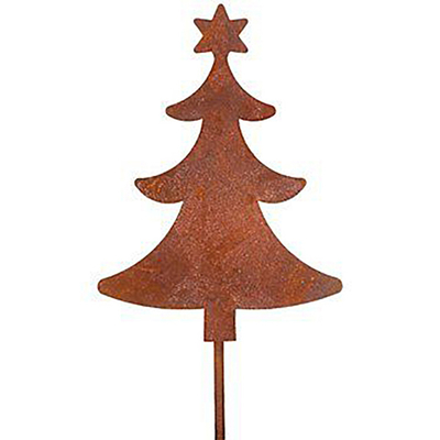 Verziert verrosteter Metallstahlgarten Corten Weihnachtsbaum-geformte Dekoration