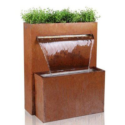 Multifunktions-wasserfall-Metallgarten-Verzierungen Corten Stahlmit Pflanzer