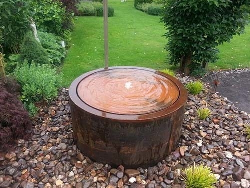 Verziert dekorativer Garten Durchmessers 600mm Metallstahlgrundwasserspiegel Corten