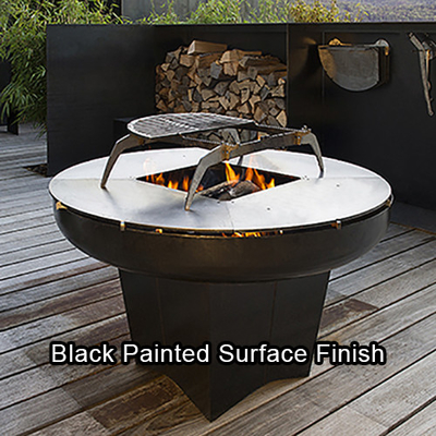 BBQ Feuerschale Cortenstahl mit Grillring Outdoor Camping