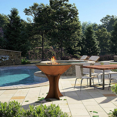 1000mm Corten kochende Stahlgrills im Freien mit abnehmbarer Basis